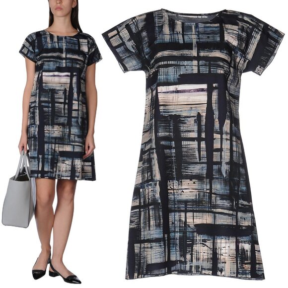 DOLCE & GABBANA DRESS PRINT SHORT SLEEVE A-LINE sz IT 42 US 6 - Picture 1 of 5